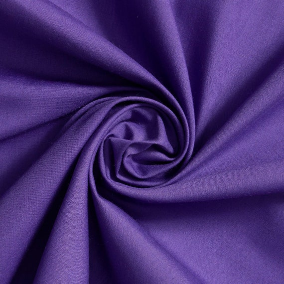 60 Poly Cotton Broadcloth Purple, Fabric by the Yard