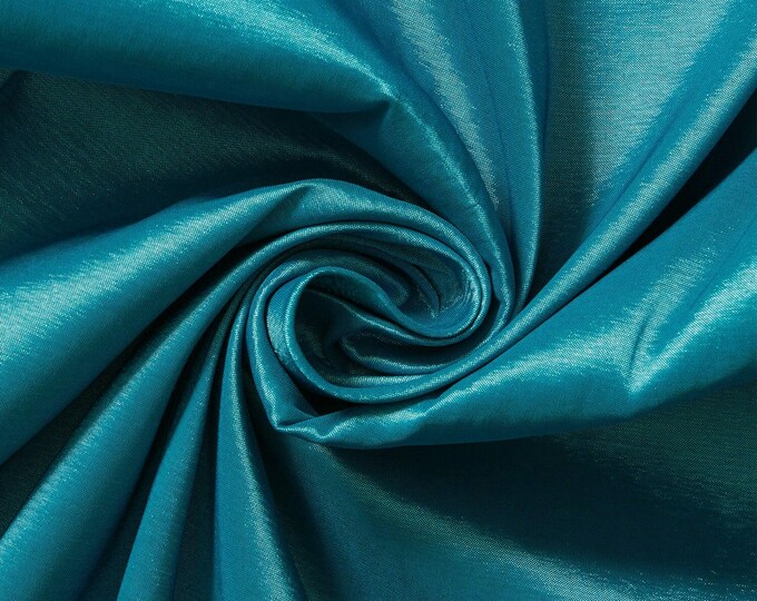 Teal Taffeta Stretch Fabric 2-Way Stretch, Spandex Polyester 58" Wide Sold by The Yard