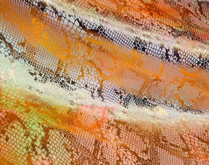 Cobra Foil Printed Stretch Velvet Fabric | Foiled Stretch Velvet By The Yard | Velvet Fabric | Foiled Velvet 4Way Stretch 60'' Wide, Sewing