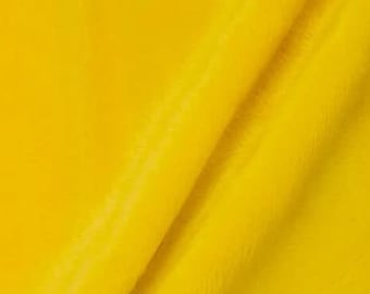 Yellow Minky Fabric By The Yard, 60” Wide, Ultra Soft Fabric, 3.mm Pile, Used for Blanket, Mia' Fabrics Inc
