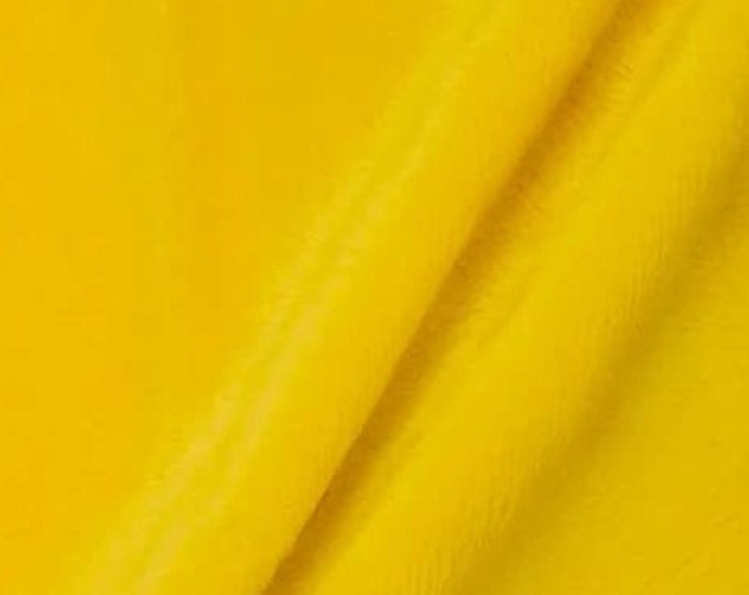 Yellow Minky Fabric By The Yard, 60” Wide, Ultra Soft Fabric, 3.mm Pile, Used for Blanket, Mia' Fabrics Inc