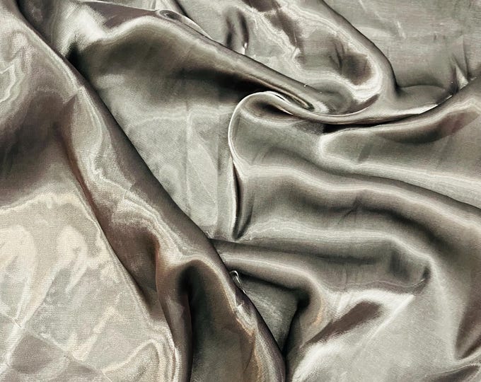 Black Water Shine Ultra Glossy Shimmer Bridal Chiffon By Yard, Liquid Crystal Chiffon Fabric, Liquid Bridal Chiffon