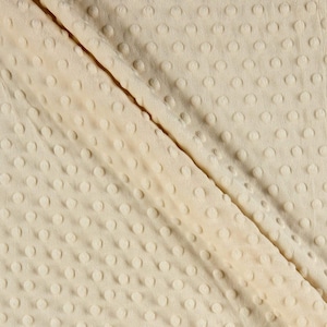 Ivory Minky Dimple Dot Fabric: Soft 100% Polyester Cuddle