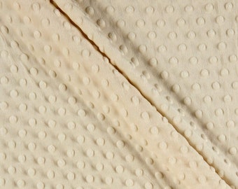 Ivory Minky Dimple Dot Fabric: Soft 100% Polyester Cuddle