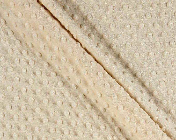 Mia' Fabrics Inc, Ivory 58/59" Wide 100 Polyester Minky Dimple Dot Soft Cuddle Fabric by the Yard (Pick a Size)