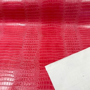 Hot Pink Krokodil Kunstleder Vinyl Stoff, geprägt krokodil Stoff - Bulk Stock Polstertaschen Schuhe Geldbörsen Gürtel