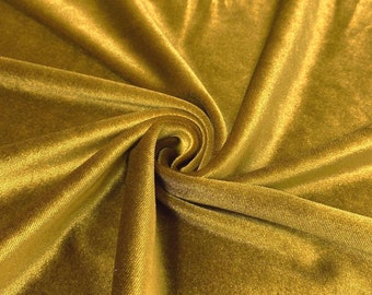 Mustard Stretch Velvet Fabric 60'' Wide, Sewing, Apparel, Costume, Craft Mia Fabrics