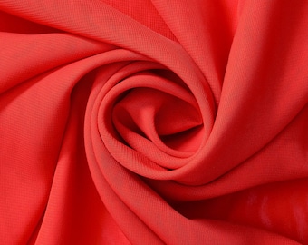 Red Chiffon Fabric By The Yard: Hi Multi Polyester (58-60" Inch)
