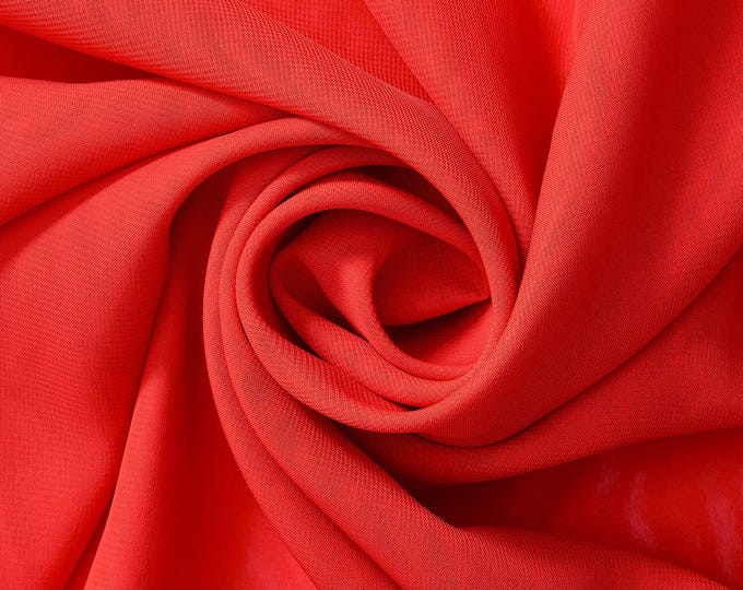 Red Chiffon Fabric By The Yard: Hi Multi Polyester (58-60" Inch)