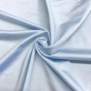 Baby Blue Shiny Milliskin Nylon Spandex Fabric 4 Way Stretch Prom-Gown-Dress, 58&quot; Wide Sold by The Yard (Pick a Size)