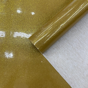 Gold Sparkle Glitter Polster Vinyl Stoff - 134 cm breit