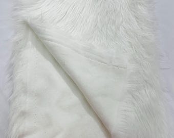 White Shaggy Faux Fur Fabric By Yard, Long Pile Luxury Shaggy Craft, Costume, Apparel, Decoration, Cosplay, Sewing Decoration Soft 60" Wide