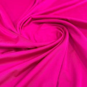 Neón Pink Shiny Milliskin Nylon Spandex Fabric 4 Way Stretch Prom-Gown-Dress, 58&quot; Wide Sold by The Yard (Pick a Size)