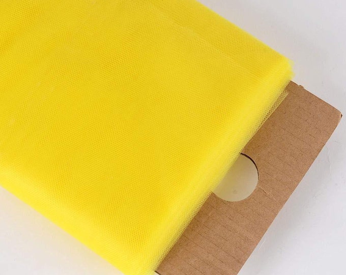 Mia Fabrics Dark Yellow 54"Inches Wide by 40 Yards Long (120 ft) Fabric Tulle Bolt for Wedding and Decoration, Bridal Wedding Tulle