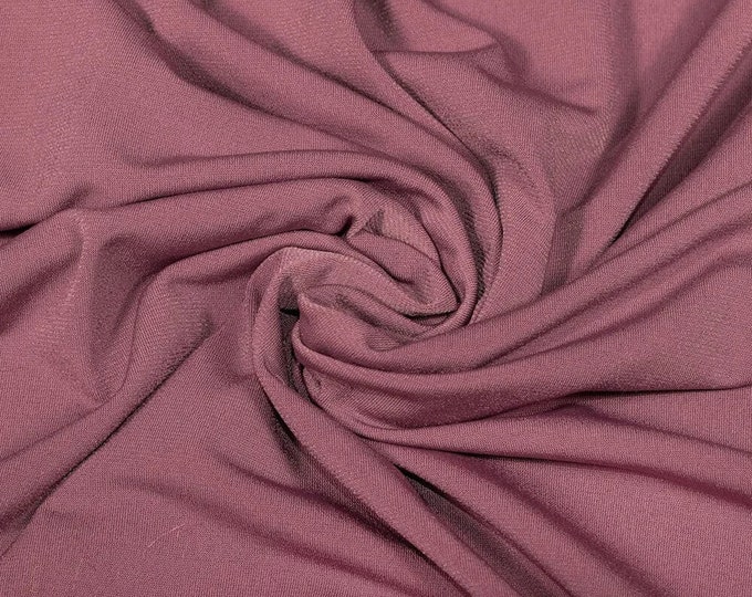 Mia's Fabrics Inc, 58/59" ITY Fabric - Mauve - 2 Way Stretch Spandex Polyester Knit Jersey Fabric Sold By The Yard