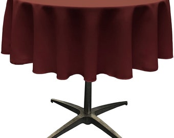 Mia's Fabrics Inc, Burgundy Tablecloth Polyester Poplin Tablecloth Inch Round Banquet Polyester Cloth, Wrinkle Resist Quality (Pick a Size)