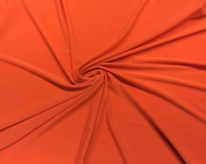 Mia's Fabrics Inc, 58/59" ITY Fabric - Orange - 2 Way Stretch Spandex Polyester Knit Jersey Fabric Sold By The Yard