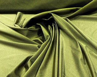 Olive Shiny Milliskin Spandex Fabric: 4-Way Stretch, 58" Wide - Sold by The Yard