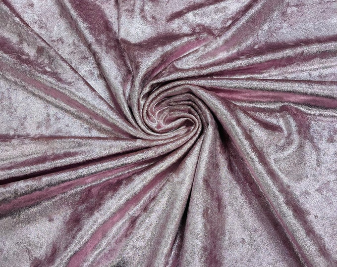 Rose Foiled Stretch Velvet By The Yard | Velvet Fabric | Foiled Velvet 4Way Stretch 60'' Wide, Sewing, Apparel, Mia Fabrics Inch
