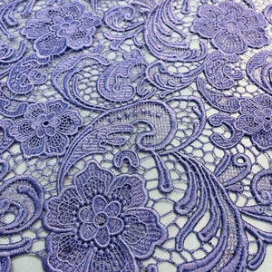 Mia Fabrics Inc, Lilac Guipure-Spitze Stoff Floral Braut Spitze Guipure-Hochzeits-Kleid-Bulk-Lager (Wählen Sie eine Größe)