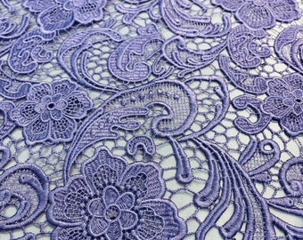 Mia Fabrics Inc, Lilac Guipure Lace Fabric Floral Bridal Lace Guipure Wedding Dress by the Yard (Pick a Size)