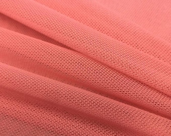 Coral Power Mesh Fabric 60" Wide, Sold By The Yard ( Many Colors ) Free Shipping