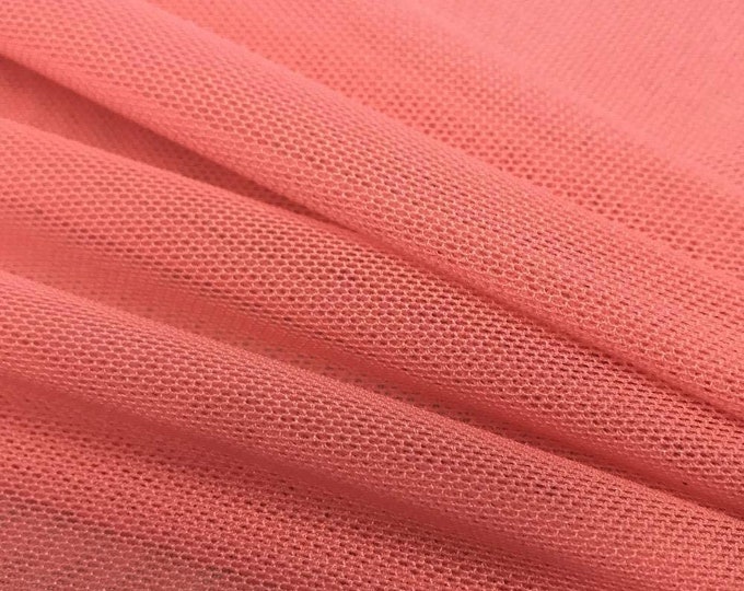 Coral Power Mesh Fabric 60" Wide, Sold By The Yard ( Many Colors ) Free Shipping