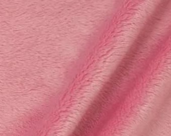 Light Pink Minky Fabric By The Yard, 60” Wide, Ultra Soft Fabric, 3.mm Pile, Used for Blanket, Mia' Fabrics Inc