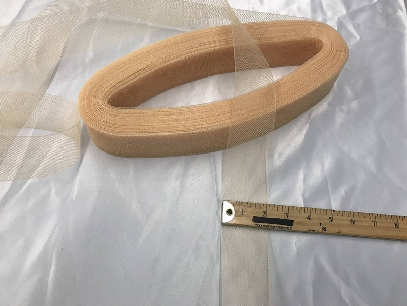 Choose The Quantity 2 Inch Champagne Crinoline Horsehair Braid Trim-Wedding-Bridal-Decorations-Crafts-Sold By The Yard