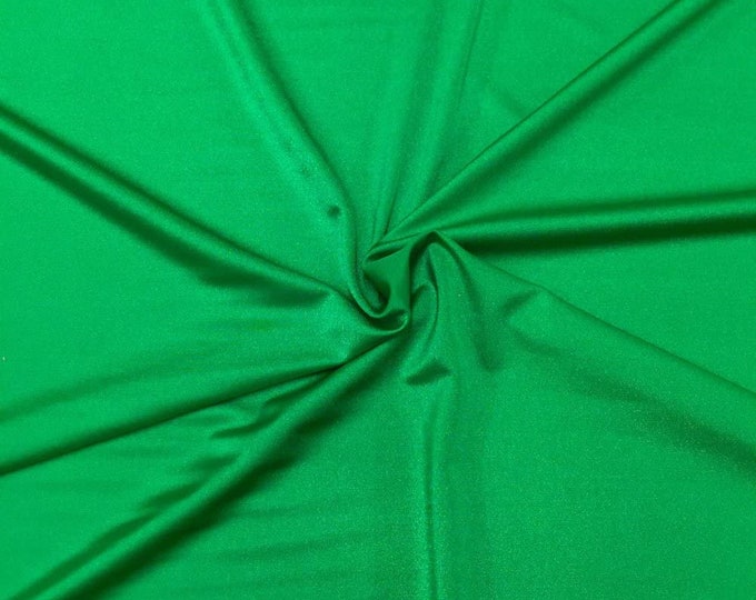 Kelly Green Shiny Milliskin Nylon Spandex Fabric 4 Way Stretch Prom-Gown-Dress, 58" Wide Sold by The Yard (Pick a Size)