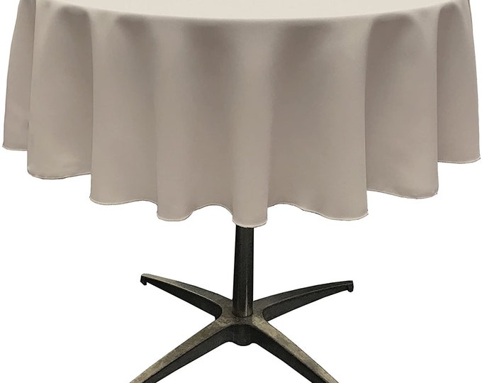 Mia's Fabrics Inc, Silver Tablecloth Polyester Poplin Tablecloth Inch Round Banquet Cloth, Wrinkle Resist Quality (Pick a Size)