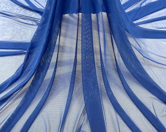 Royal Blue Power Mesh Fabric, 4-Way Stretch, 60" Wide, By The Yard