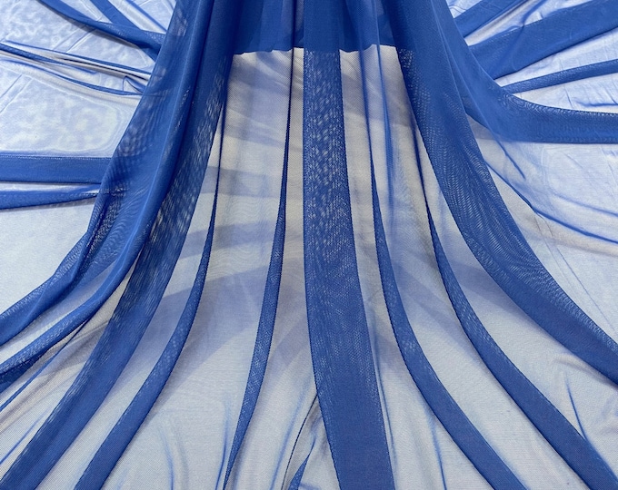 Royal Blue Power Mesh Fabric, 4-Way Stretch, 60" Wide, By The Yard