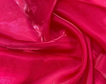 Candy Red Liquid Organza Fabric: Glossy Bridal Organza Apparel Decor, 60" Wide By The Yard