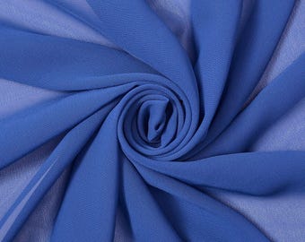 Royal Blue Chiffon Fabric: Hi Multi Polyester, 58-60" Wide