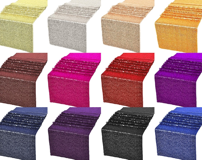 12" Shiny Sequins Table Runner - Great Quality Shiny Sequin Fabric Table Runners for Event Table Decor (Pick Color & Size)