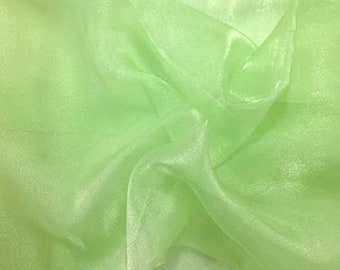 MINT Sparkle Crystal Sheer Organza Fabric Shiny for Fashion, Crafts, Decorations 60" by the Yard (Pick a Size)