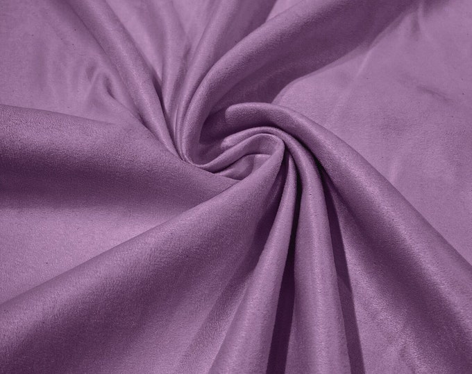 58" Faux Micro Suede Fabric - Lavender - Polyester Micro Suede Fabric for Upholstery / Crafts / Costume Sold By The Yard