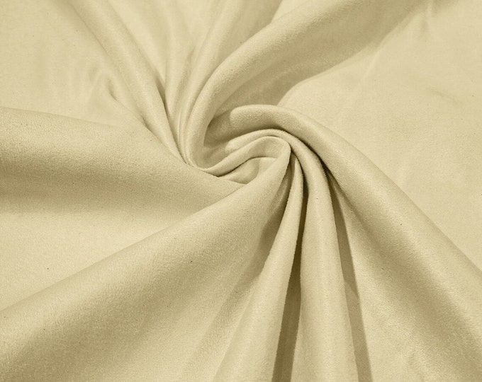 58" Faux Micro Suede Fabric - Butter - Polyester Micro Suede Fabric for Upholstery / Crafts / Costume Sold By The Yard