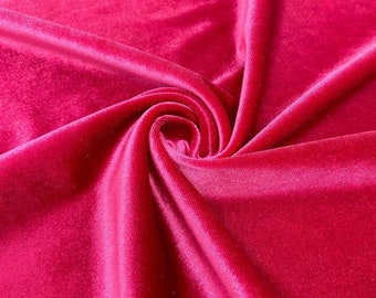 Mia Fabrics Fuchsia Stretch Velvet Fabric 60'' Wide, Sewing, Apparel, Costume, Craft {Choose quantity}