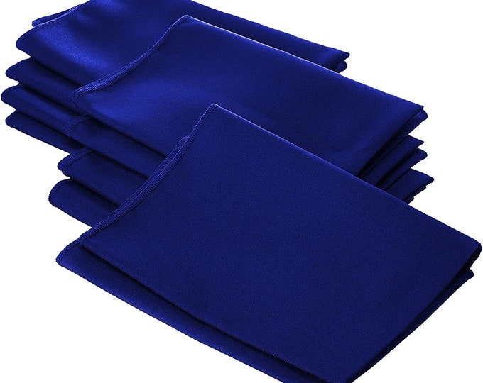 Royal Blue Polyester Poly Poplin Napkin 18 by 18-Inch, Napkins Ideal for Parties, Weddings and Dinners