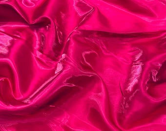Fuchsia Liquid Crystal Satin Fabric: Ultra Glossy Bridal Satin By The Yard