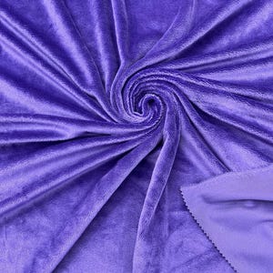 Purple Minky Fabric By The Yard, Ultra Soft Fabric, 3.mm Pile, 2 Way Stretch Minky Fabric, 60” Wide Used for Blanket