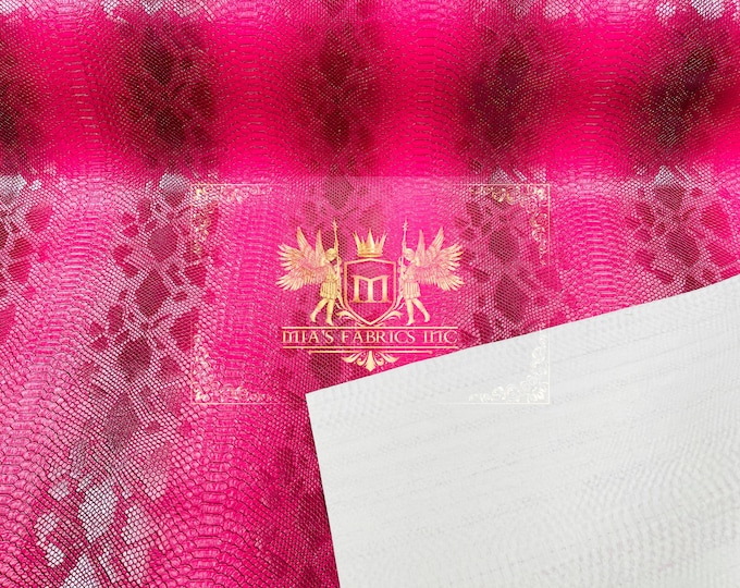 Fuchsia Faux Viper Snake Skin Vinyl-faux Leather-3D Scales-sold Vinyl For upholstery  By The Yard (Pick a Size)