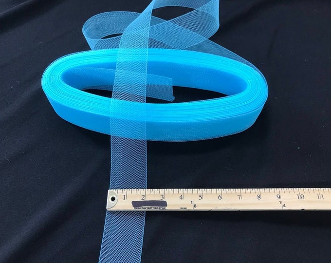 2 Inch Aqua Crinoline Horsehair Braid Trim-Wedding-Bridal-Decorations-Crafts-Sold By The Yard (Choose The Quantity)