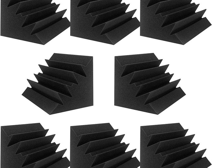 Corner Bass Trap/Absorber - 12" x 12" x 12" Acoustic Sound Foam Kit - SoundProofing and Deadening - Made in the USA!