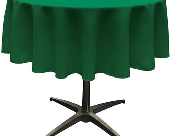 Mia's Fabrics Inc, Emerald Green Tablecloth Polyester Poplin Tablecloth Inch Round Banquet Cloth, Wrinkle Resist Quality (Pick a Size)
