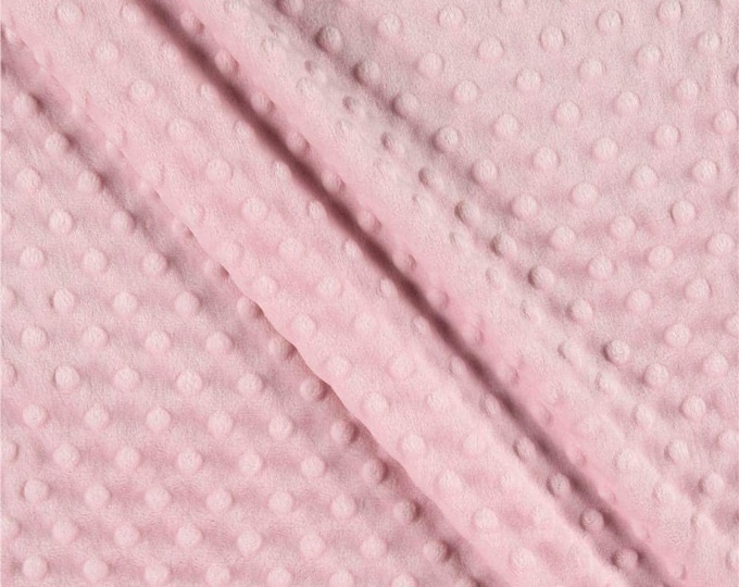 Mia' Fabrics Inc, Light Pink 58/59" Wide 100 Polyester Minky Dimple Dot Soft Cuddle Fabric by the Yard (Pick a Size)