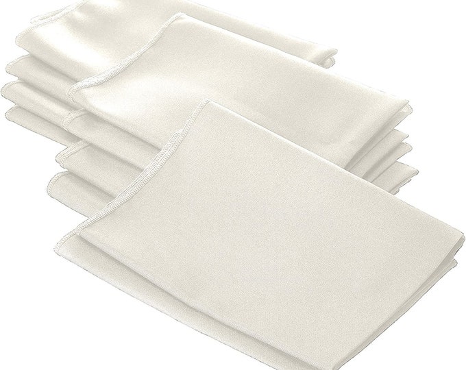 Ivory Polyester Poly Poplin Napkin 18 by 18-Inch, Napkins Ideal for Parties, Weddings and Dinners