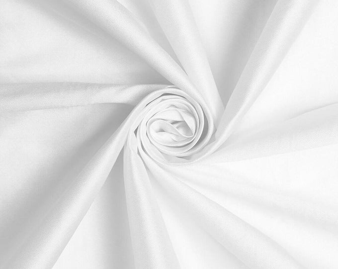 White Taffeta Stretch Fabric 2-Way Stretch, Spandex Polyester 58" Wide Sold by The Yard